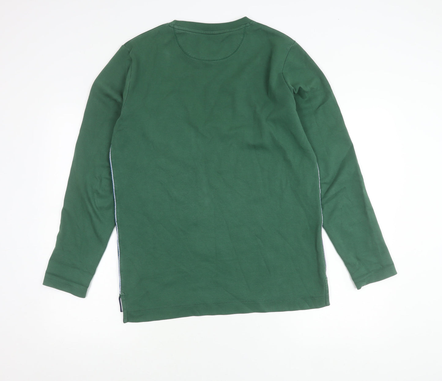 Boden Men’s Green Long Sleeve Crew Neck Cotton Blend T-Shirt Size S