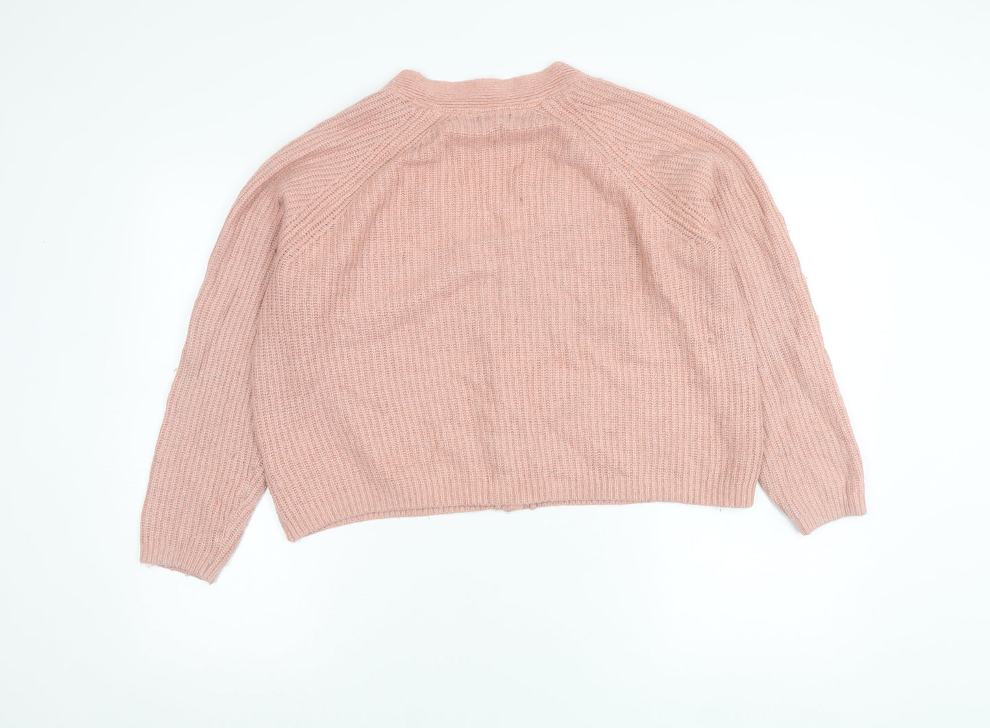 Fat Face Women’s Pink V-Neck Button Cardigan Size 16 Knit