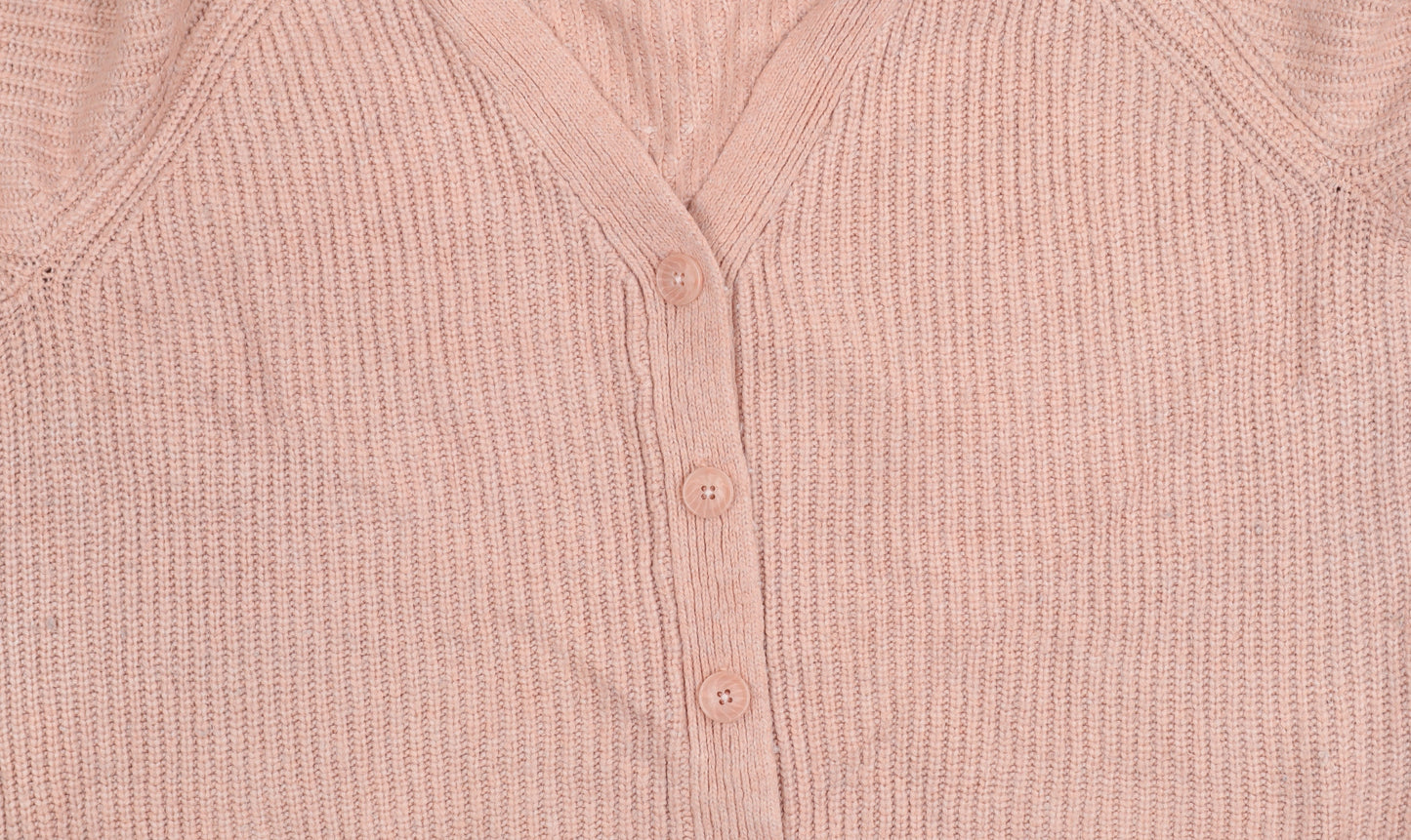 Fat Face Women’s Pink V-Neck Button Cardigan Size 16 Knit