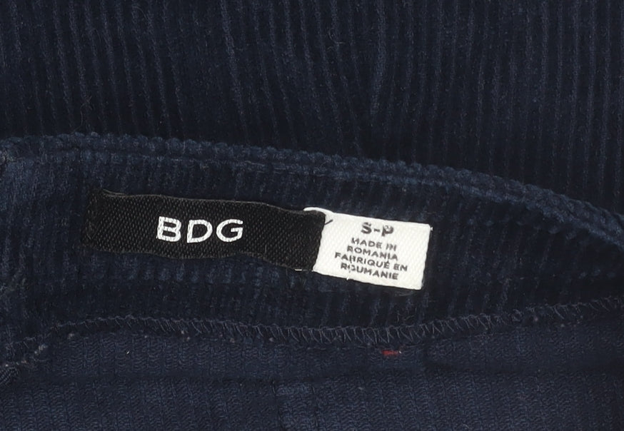 BDG Women's Blue Corduroy Mini Skirt Size S Zip Pockets