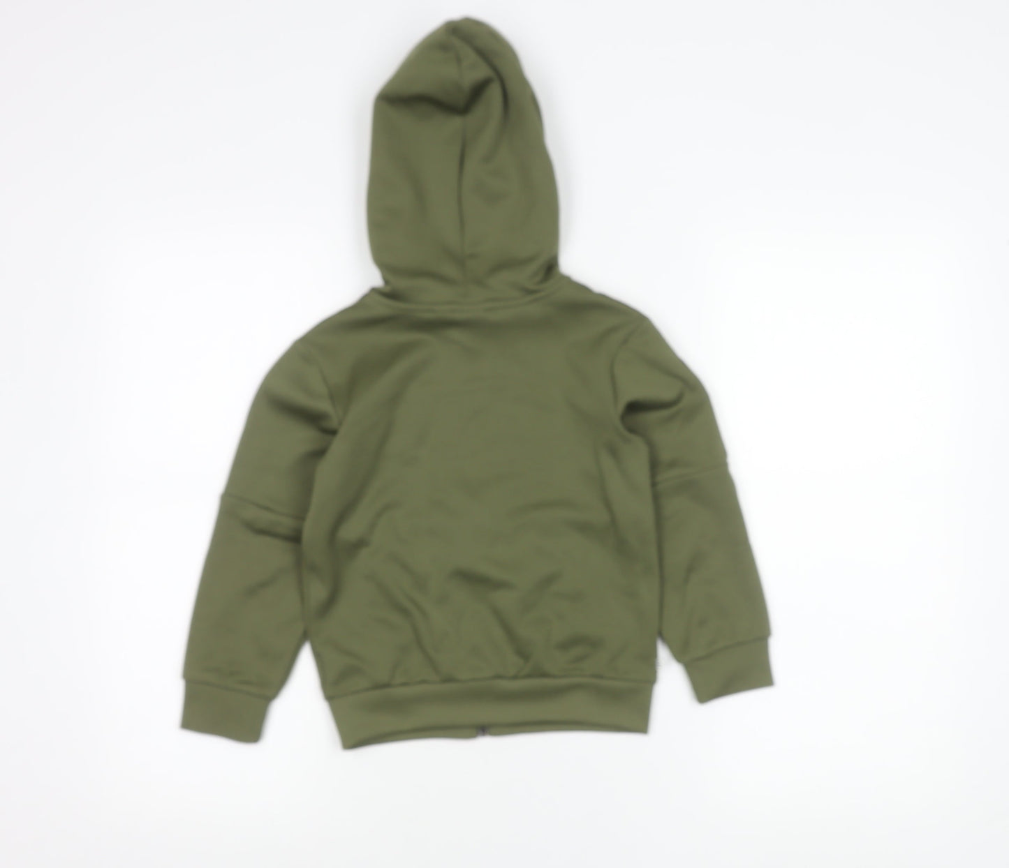 Adidas Boys Green Camouflage Full Zip Hoodie 5-6Y Logo Sportswear