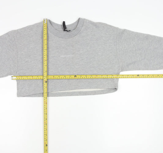 Good For Nothing Womens Grey Cotton Cropped Sweatshirt Size S