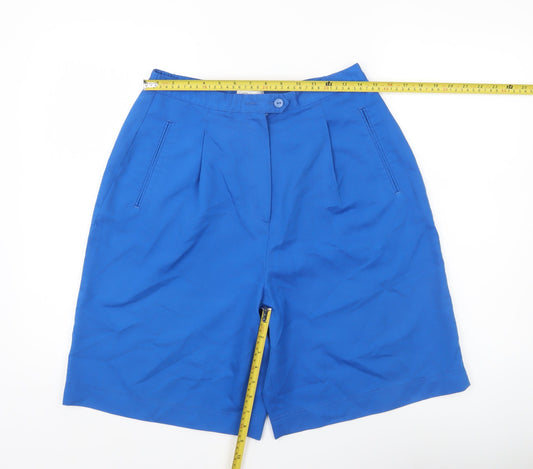 Enrico Womens Blue Bermuda Shorts Size 14 Polyester Blend