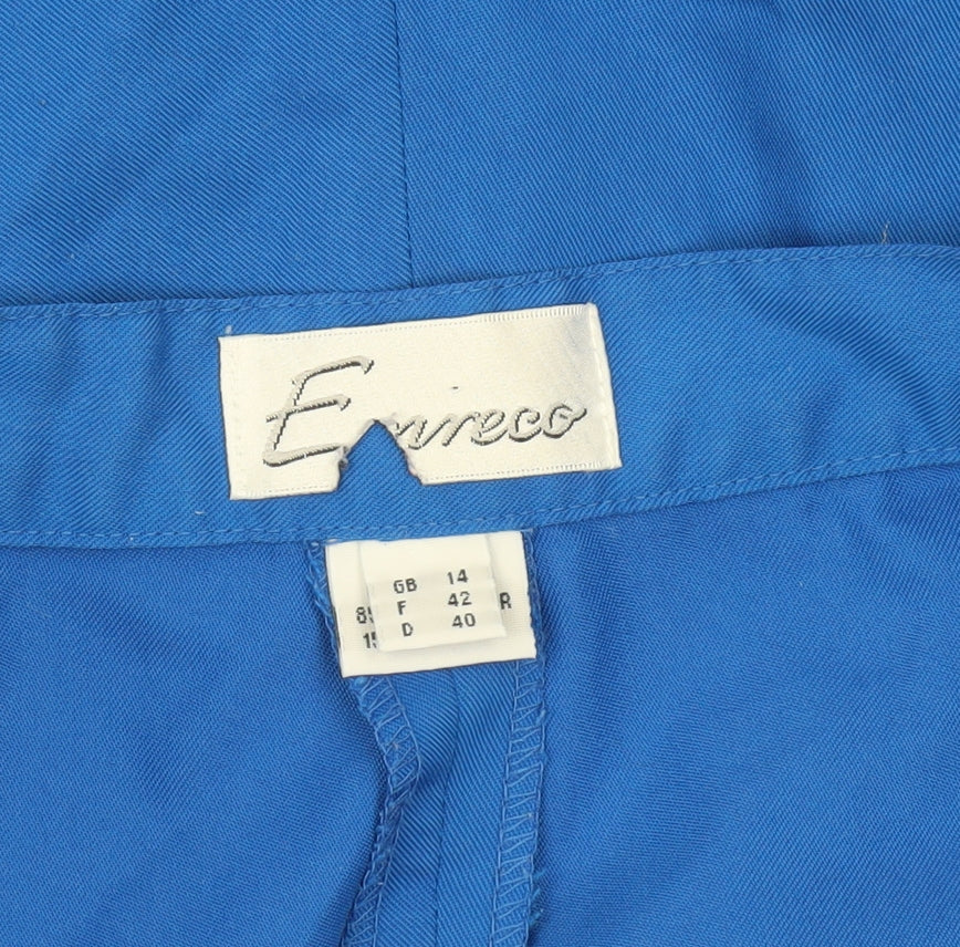 Enrico Womens Blue Bermuda Shorts Size 14 Polyester Blend