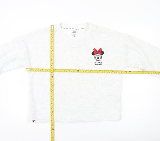 Disney Minnie Mouse Womens White Sweatshirt UK 12-14 Medium