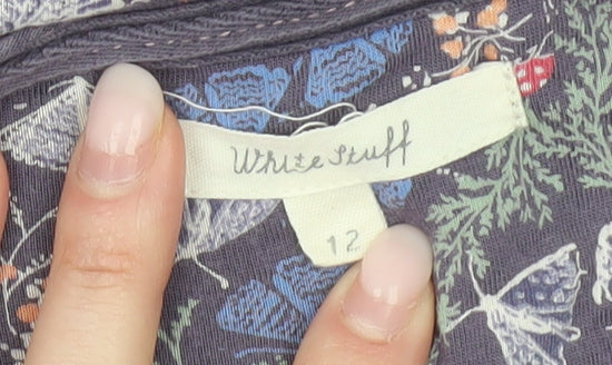White Stuff Women’s Multicoloured Floral Butterfly Viscose Tunic Tank Top Size 12