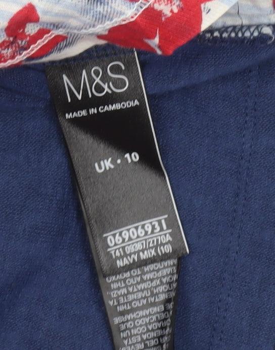 Marks and Spencer Women’s Blue Size 10 Cotton Tunic Blouse