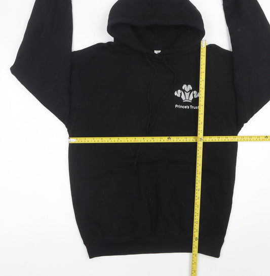 Just Hoods AWDis Women's Black Medium Pullover Hoodie Prince's Trust Logo