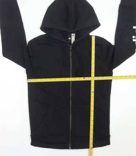 Adidas Women’s Black Full Zip Hoodie Size 12/14 Logo Print