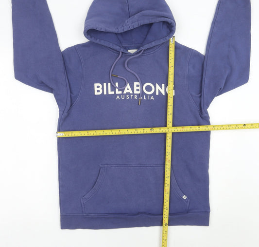 Billabong Womens Blue Size 12 Pullover Hoodie Sweatshirt Logo Cotton Blend