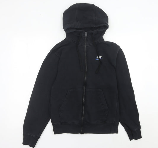 Mens UK XS Regular Nike Black Full Zip Hoodie