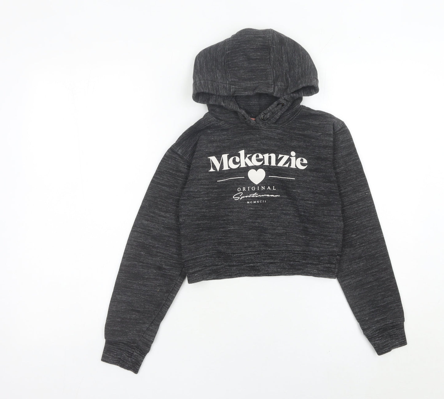 McKenzie Girls Grey Pullover Hoodie 8-10 Years Logo Hooded Sweatshirt