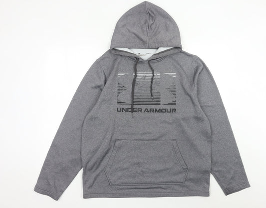 Under Armour Men’s Grey Pullover Hoodie Size L Relaxed Fit Sportswear