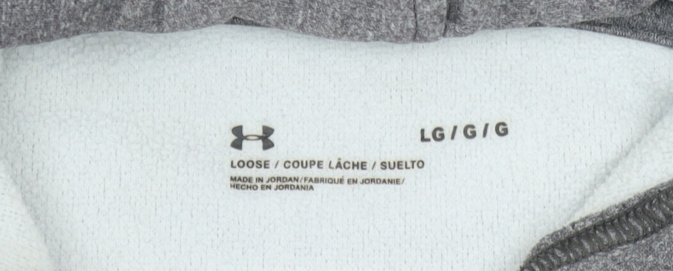 Under Armour Men’s Grey Pullover Hoodie Size L Relaxed Fit Sportswear