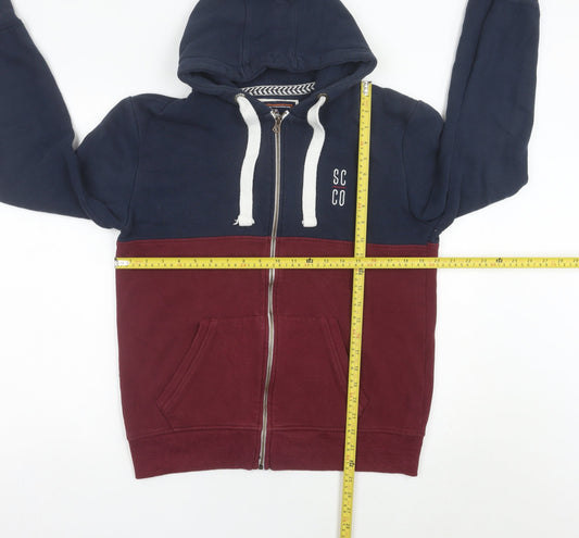 SoulCal & Co Men's Blue Red Full Zip Hoodie M Logo Cotton Blend