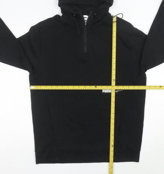 Puma Men’s Black Pullover Hoodie M 1/4 Zip Regular Fit Sportswear