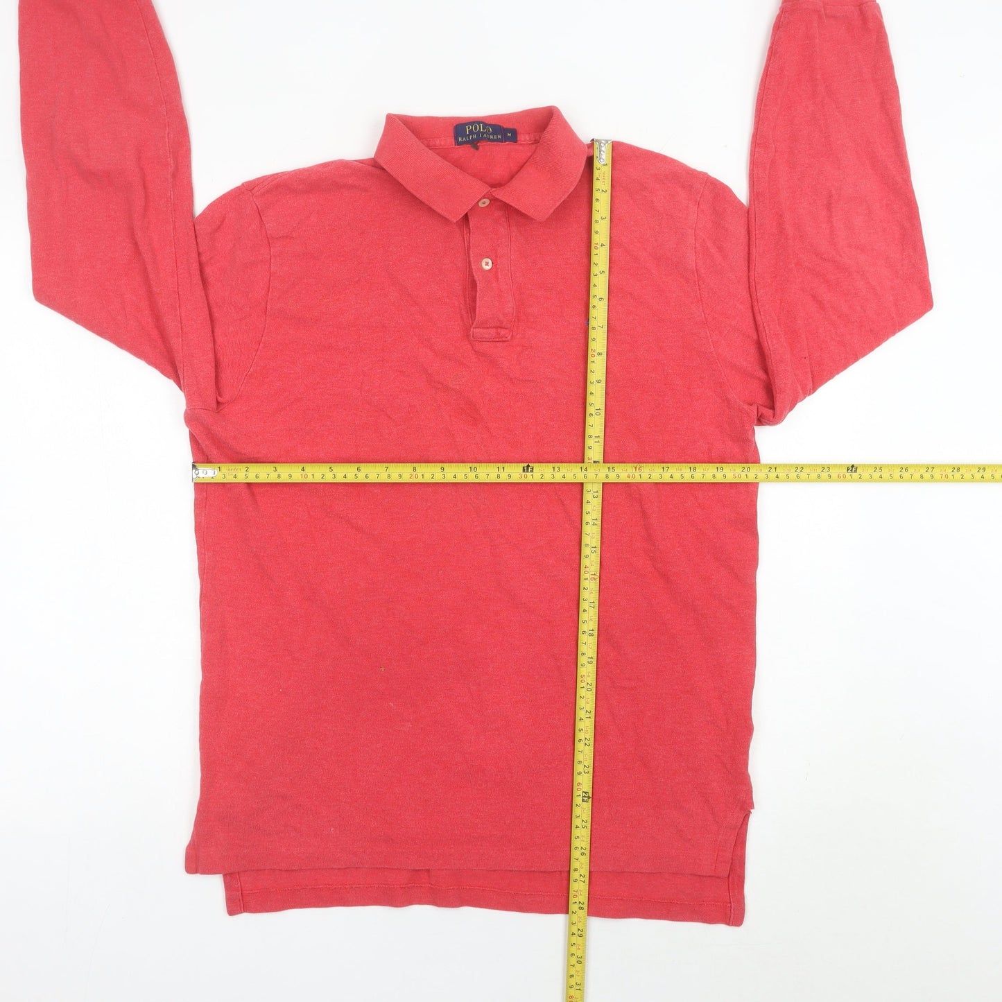 Ralph Lauren Men’s Red Long Sleeve Polo Shirt Size M Cotton