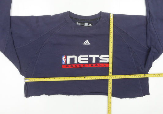 Adidas NBA Fusion Nets Women’s Navy Cropped Sweatshirt L