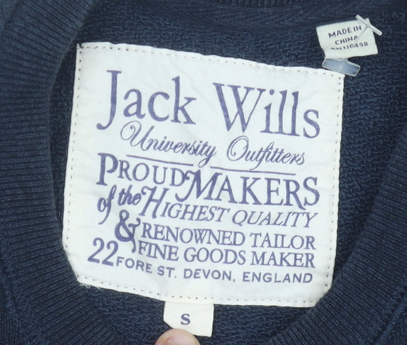 Jack Wills Mens Blue Small Pullover Sweatshirt Crew Neck Long Sleeve