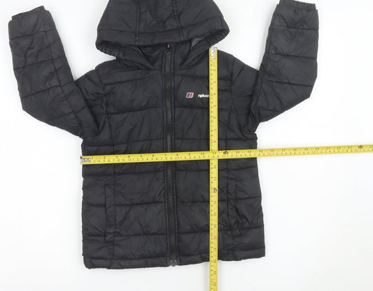 Berghaus Boys Black Puffer Jacket 5-6 Years Hooded Winter Coat