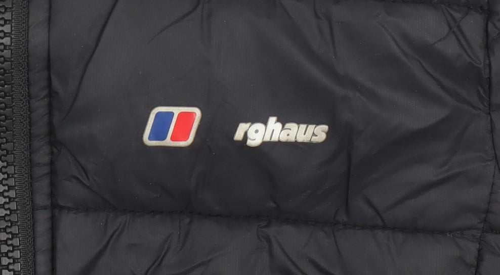 Berghaus Boys Black Puffer Jacket 5-6 Years Hooded Winter Coat