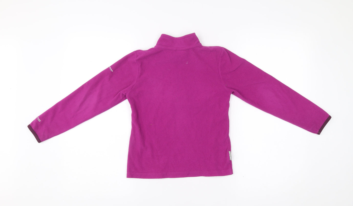 Trespass Girls Purple Fleece Jacket 7-8 Years 1/4 Zip Outdoor Warm