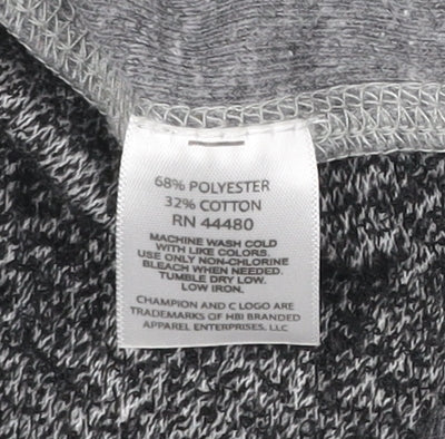 Champion Unisex Grey Medium Pullover Sweatshirt Vintage Logo V-Neck