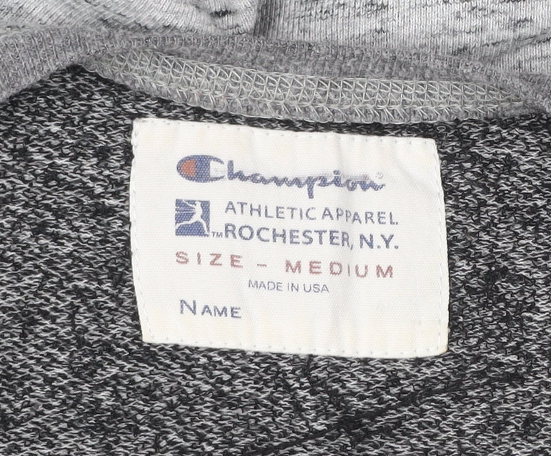 Champion Unisex Grey Medium Pullover Sweatshirt Vintage Logo V-Neck
