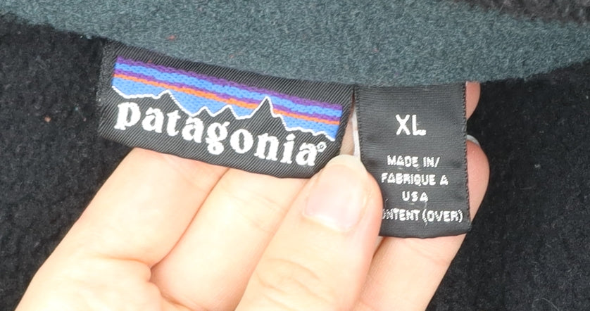 Patagonia Men’s Black XL Fleece Snap Jacket Outdoor Hiking
