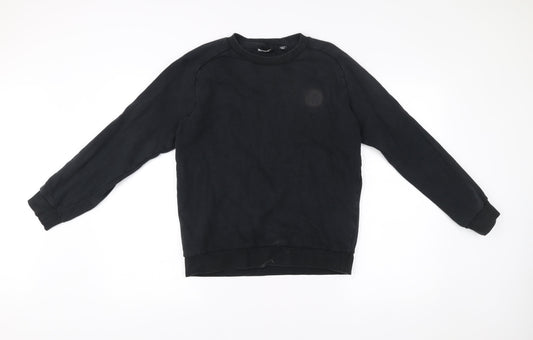 DKNY Men’s Black Cotton Crew Neck Sweatshirt Size S Logo Pullover