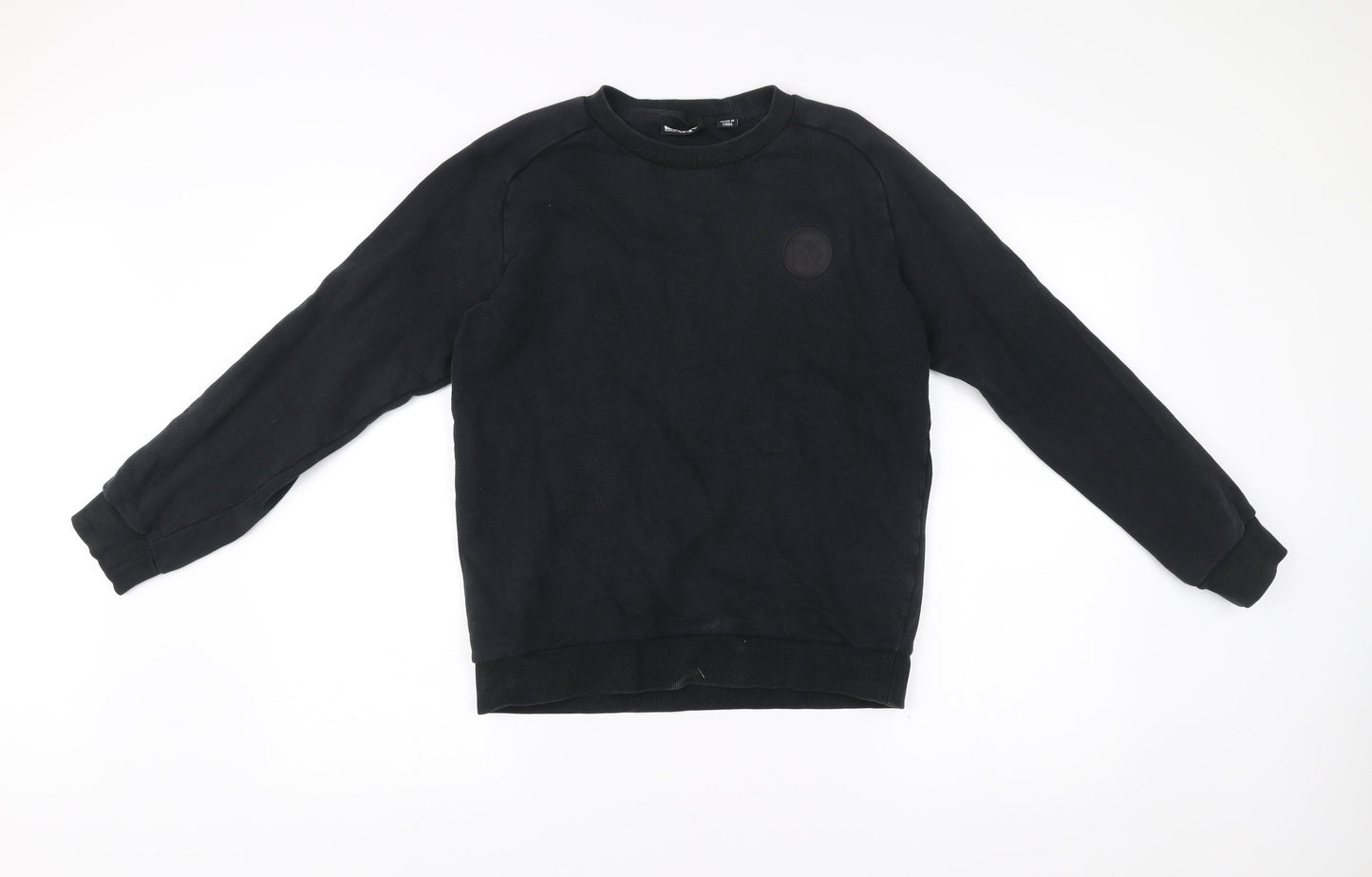 DKNY Men’s Black Cotton Crew Neck Sweatshirt Size S Logo Pullover