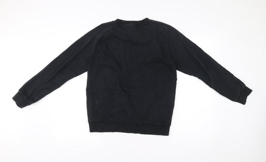 DKNY Men’s Black Cotton Crew Neck Sweatshirt Size S Logo Pullover