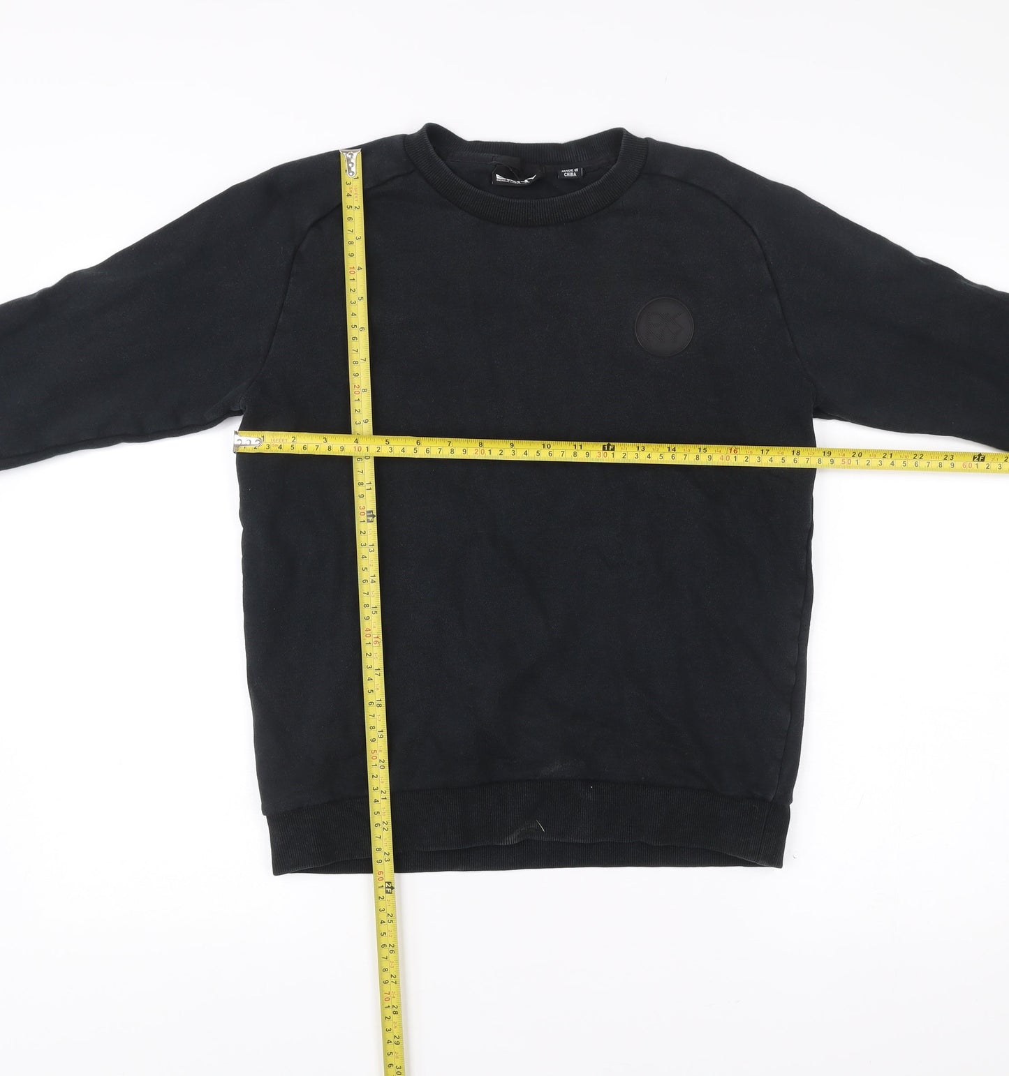 DKNY Men’s Black Cotton Crew Neck Sweatshirt Size S Logo Pullover