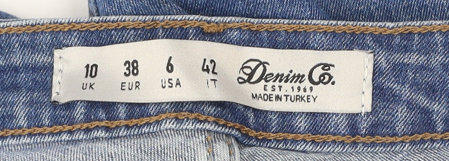 Additional view of Denim Co. women’s blue, size UK 10, distressed skinny jeans