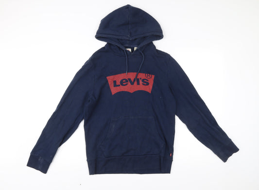 Levi's Men's Blue Pullover Hoodie Small Long Sleeve Logo