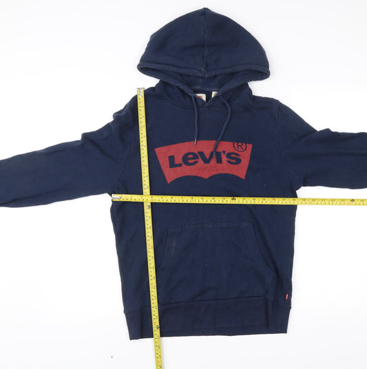 Levi's Men's Blue Pullover Hoodie Small Long Sleeve Logo