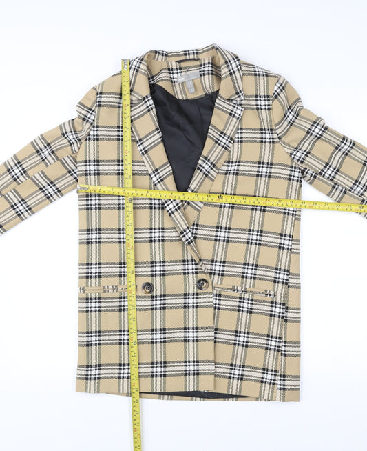 ASOS Women’s Beige Check Blazer Jacket Size 8 Regular Fit