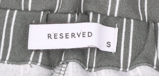 Reserved Women’s Green Striped Paperbag Trousers Size S