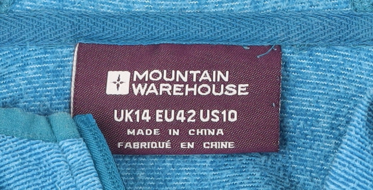 Mountain Warehouse Women Blue Size 14 Hooded Fleece Jacket
