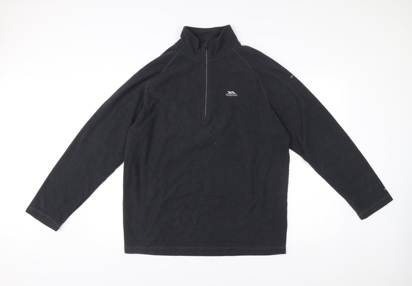 Trespass Men’s Black XL 44-46" Fleece Jacket 1/2 Zip Outdoor Regular Fit