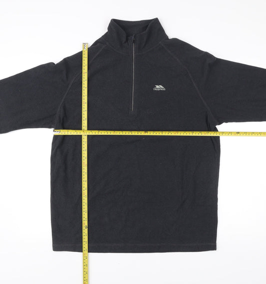 Trespass Men’s Black XL 44-46" Fleece Jacket 1/2 Zip Outdoor Regular Fit