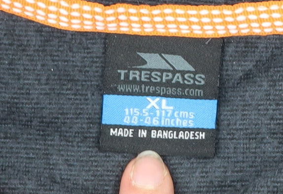 Trespass Men’s Black XL 44-46" Fleece Jacket 1/2 Zip Outdoor Regular Fit