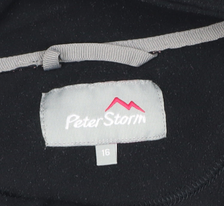 Peter Storm Womens Black Size 16 Fleece 1/2 Zip Jacket Outdoor Hiking