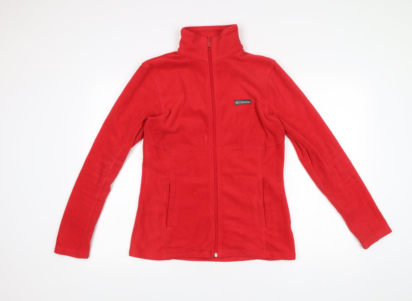 Columbia Womens Red Fleece Full Zip Jacket Size M Outdoor Hiking