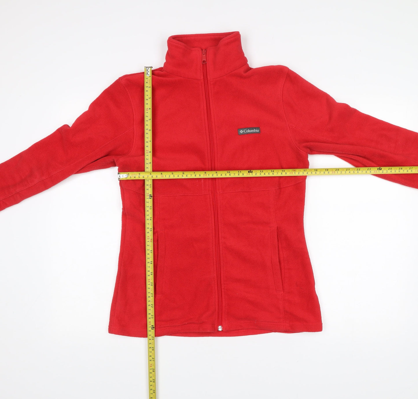 Columbia Womens Red Fleece Full Zip Jacket Size M Outdoor Hiking