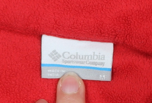 Columbia Womens Red Fleece Full Zip Jacket Size M Outdoor Hiking