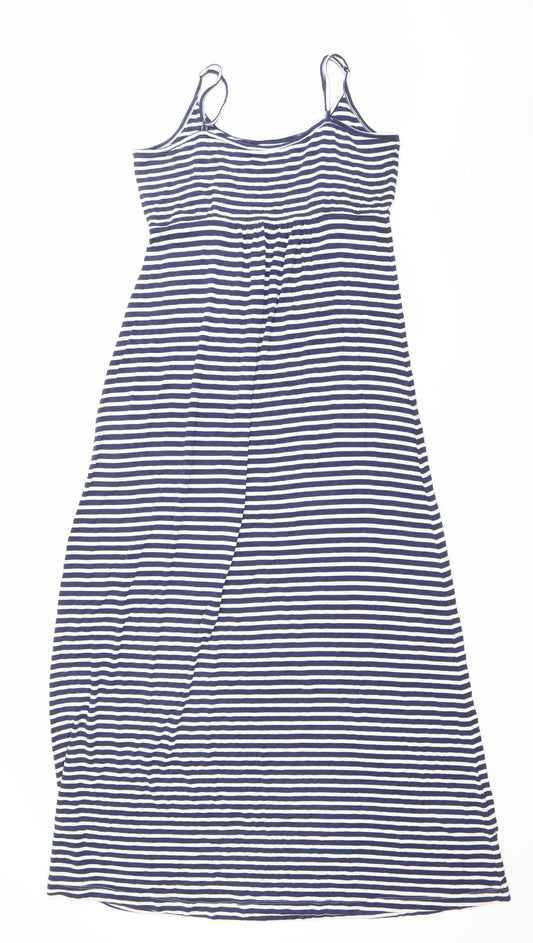 Calvin Klein Women’s Blue Striped Midi Slip Dress Size 8