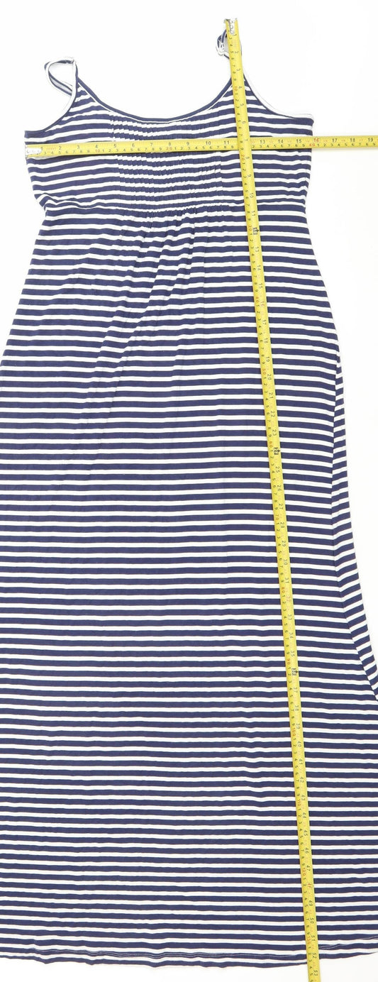 Calvin Klein Women’s Blue Striped Midi Slip Dress Size 8