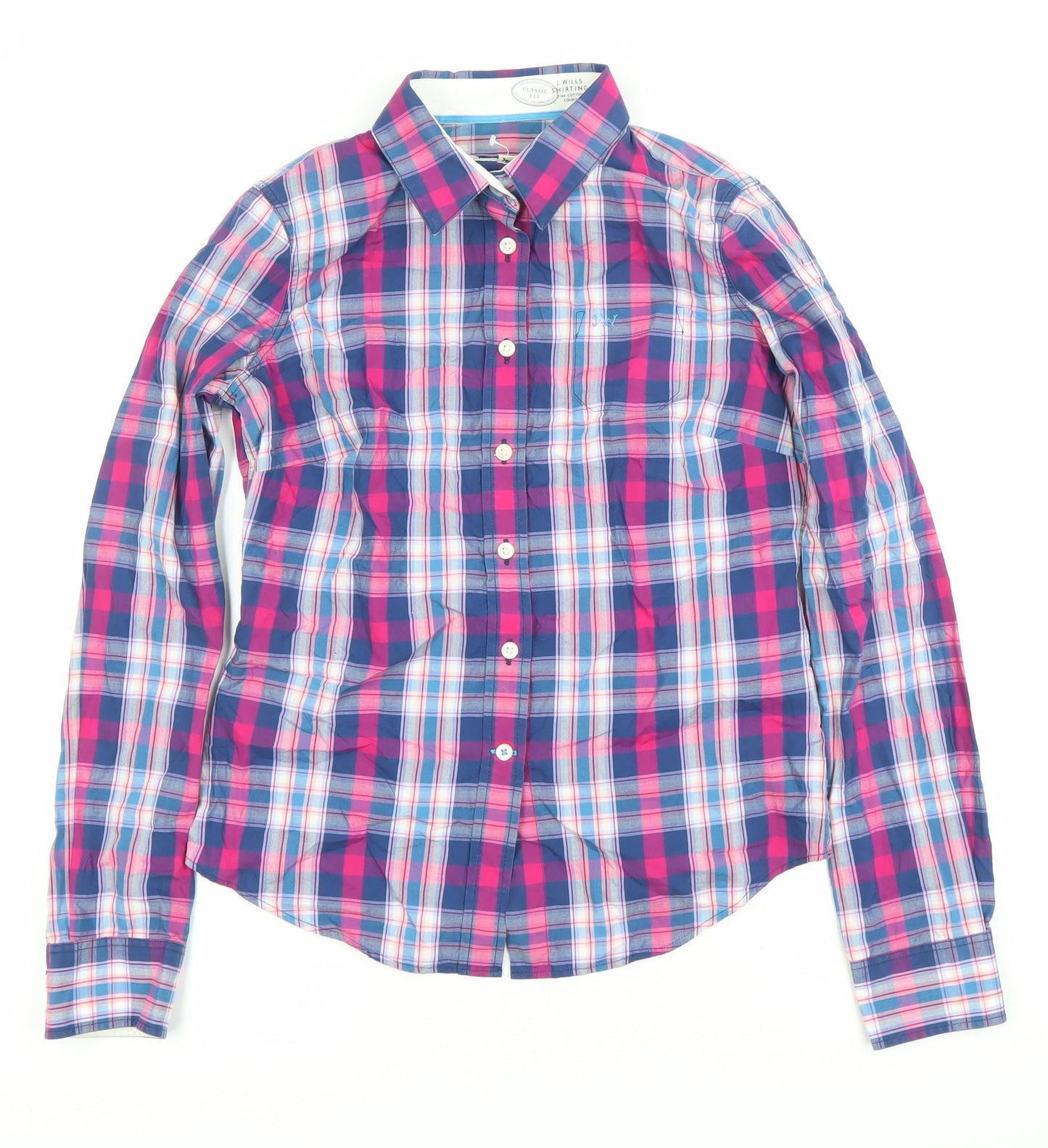 Jack Wills Womens Multicoloured Check Cotton Button-Up Shirt Size 10
