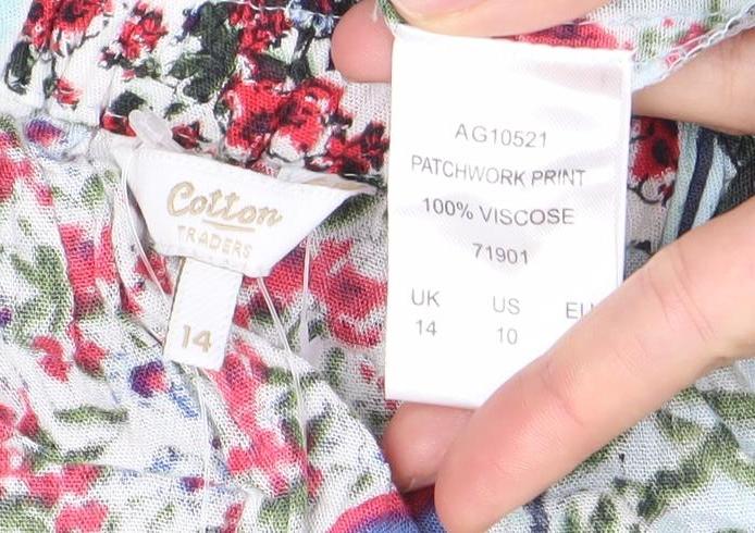 Colton Traders Women’s Multicoloured Floral Midi A-Line Skirt Size 14